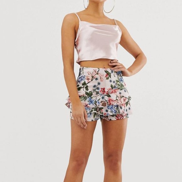 Floral Missguided ruffle skort size 2 - Picture 1 of 5